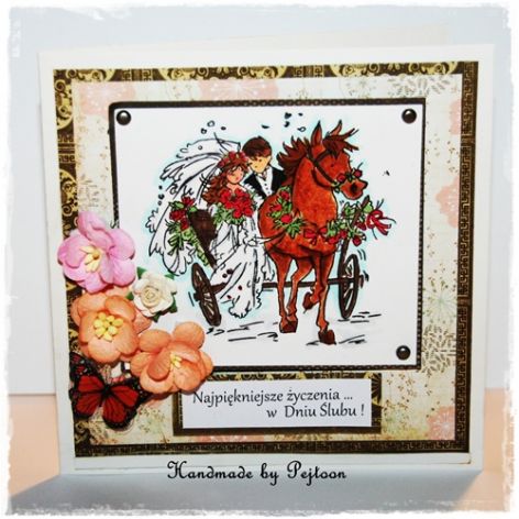 Życzenia Ślubne - BRYCZKA - 100% HANDMADE