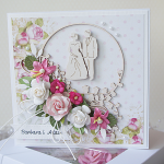 Ślubna kartka w jasnej kolorystyce v.3 - ślubna para1a