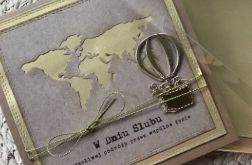 098,kartka na ślub w szczęśliwą podróż z balonem