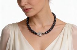 Naszyjnik z czarnych pereł "Midnight Głów"