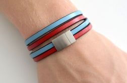 Bransoletka stal skórzana 2x5mm