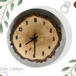 Drewniany zegar 30 cm - brzoza - NOWOCZESNE CZARNE WSKAZÓWKI, ARABSKIE CYFRY