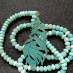 Naszyjnik z agatów z piórkiem - Naszyjnik z agatów z piórkiem