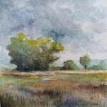 Pejzaż-akwarela formatu 15x15 cm  - 
