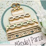 Zielona kartka na Ślub z tortem - wyjątkowa kartka, ślub