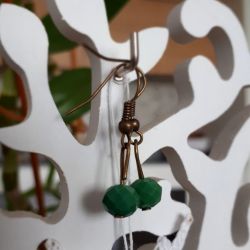 Kolczyki handmade kryształki zielone