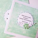 Kartka ŚLUBNA miętowo-biała #1 - Miętowo-biała kartka na ślub w ozdobionej kopercie