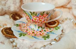 Kwiatowy komplet ręcznie malowany 200 ml.