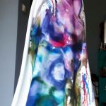 recznie malowana sukienka maxi abstrakcja - unikat