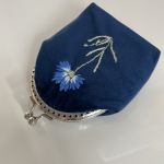 Portmonetka welurowa damska Chaber haftowana ręcznie  - 