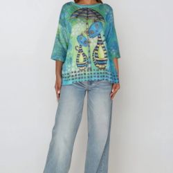 Sweter z kotami ,elegancki kardigan damski