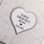 Kartka na Komunię ręcznie robiona z sercem - Kartka komunijna z sercem