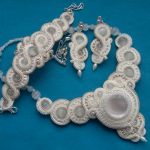 Kremowy Naszyjnik-kolia sutasz - 