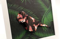 Obrazek origami na ścianę Małpa z papieru