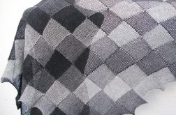 Wełniany entrelac szaro-czarny