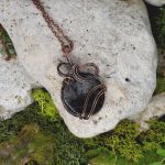 Miedziany wisior wire wrapping z kwarcem #1 - 