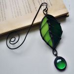 Zakładka do książki w zieleni Tiffany - ozdobny szklany kaboszon
