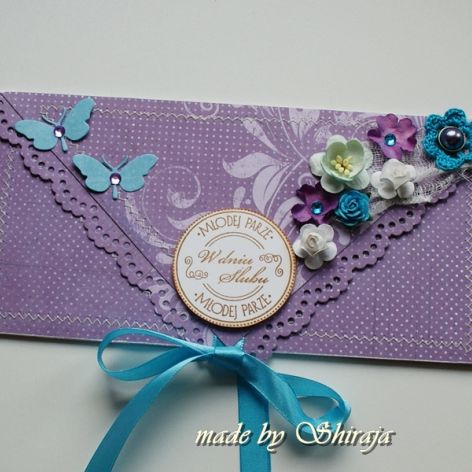 Kopertówka z okazji ślubu-'turkus i ametyst''