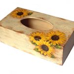 ZAMÓWIENIE SPECJALNE -pudełka na chusteczki - Słoneczniki- pudełko na chusteczki