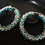 Duże Zielone Kolczyki Koła - duże okrągłe kolczyki