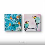 Ptasia kompozycja na plotnie - 