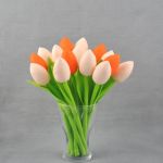Tulipany, kwiaty z materiału pomarańczowe - Tulipany