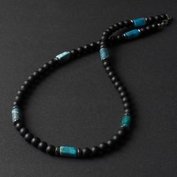 Naszyjnik męski onyks apatyt oa308