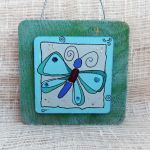 Obrazek na drewnie - Blue Butterfly - obrazek na drewnie - blue butterfly