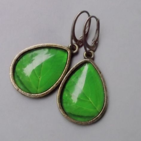 Zilony liść (kolczyki)