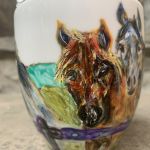 Porcelanowy kubek ręcznie malowany Konie - Kubek Konie