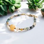 Bransoletka z kamieni cytryn topaz agat - 4
