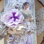 Kartka z fioletowym kwiatem - Z przodu