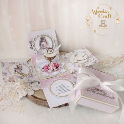 Exploding box komunijny "Pink Roses 2" GOTOWY