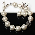 Perły Seashell w srebrze - perły komplet