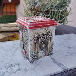 Świąteczne ręcznie zdobione pudełko ze świecznikiem duże - 4