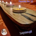 Świecznik drewniany dąb wiatrołom 47cm smukły Pamela No. 12 - 