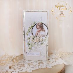 Kartka komunijna pamiątka "WhiteRoses6"GOTOWA Kartka komunijna pamiątka "WhiteRoses6"GOTOWA
