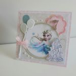 Personalizowana Kartka na urodziny roczek ręcznie robiona Elsa Kraina Lodu - Personalizowana Kartka na urodziny roczek ręcznie robiona Elsa Kraina Lodu
