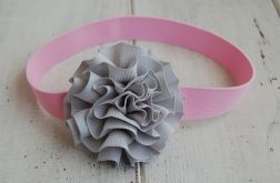 Opaska niemowlęca - "Szaro na różu"