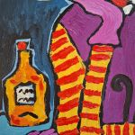 Obraz do salonu portret noc siedzi przy stole - 