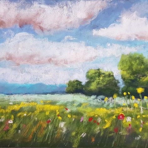 Letnia łąka 1-praca formatu 18/24 cm 