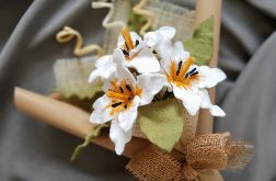 Bukiet lilli z filcu (biało - żółte)