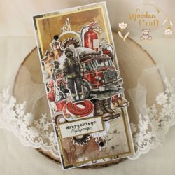 Męska kartka urodzinowa dla strażaka GOTOWA