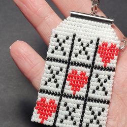 Brelok Serce kółko i krzyżyk Prezent na Walentynki Handmade