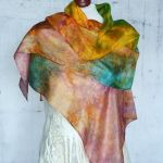 Ręcznie barwiony szal jedwabny /228/ - prezent dla kobiety
