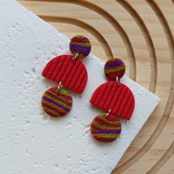 "Frida I" - kolczyki z gliny polimerowej.