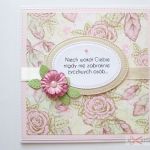 Kartka Z ŻYCZENIEM beżowo-różowa - Beżowo-różowa kartka na rożne okazje