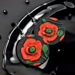 Długie kolczyki wiszące "czerwone maki" - duże kolczyki czerwone maki