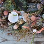 Wianek wiosenno wielkanocny naturalne  kwiaty - naturalne jajka przepiórcze