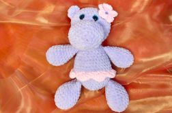 Szydełkowa Hipcia Amigurumi Fioletowa Maskotka Handmade Prezent Dziecko